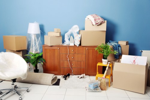 Battersea moving van loading furniture and boxes for transport