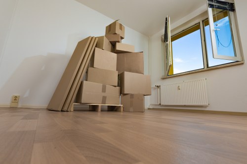 Unpacking boxes in a Battersea home after a professional move
