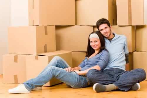 Fragile household items carefully wrapped for a Battersea move