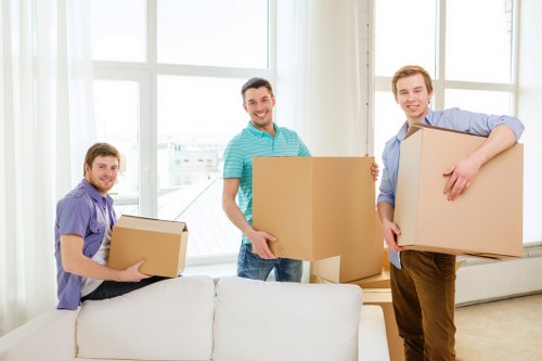 Small removal van handling a Battersea furniture delivery