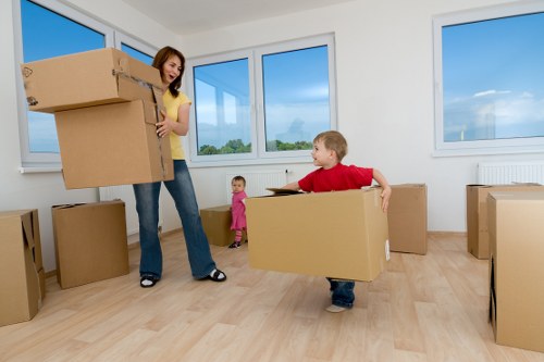 Packing and moving boxes prepared for Battersea removal services
