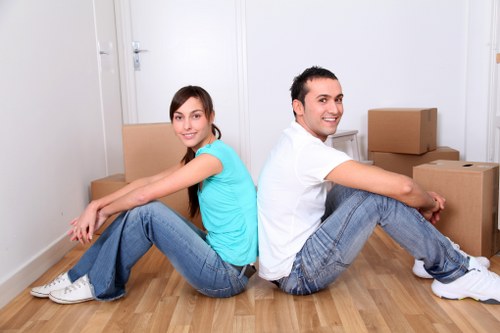 Professional movers loading a van in Battersea