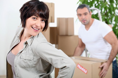 Office relocation team preparing equipment in Battersea