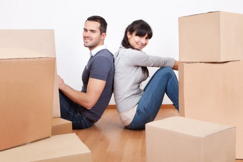 Packed household items ready for same day removals in Battersea