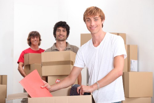 Packed household items prepared for a Battersea moving service